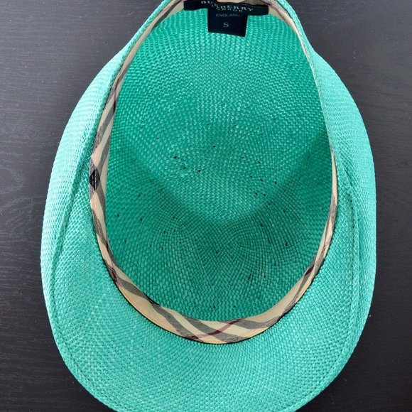 Designer Burberry London Raffia Hat Cap S PRISTINE - Picture 3 of 5
